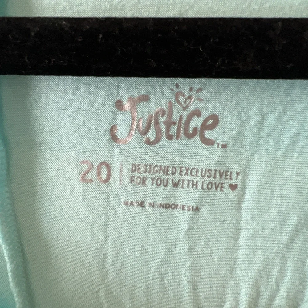Justice Long Sleeve Top Turquoise Blue Ombre Girls Sz 20 Dip Dye Lightweight New